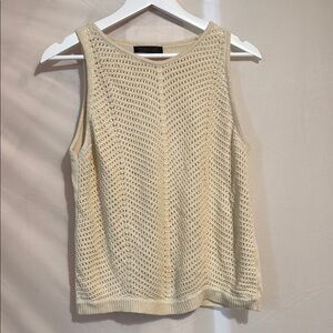 Cream Sleeveless Knit Top